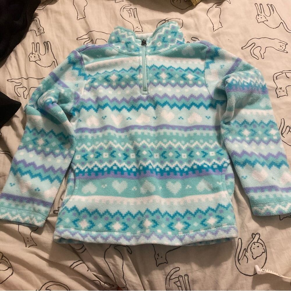 Girls blue multi fleece